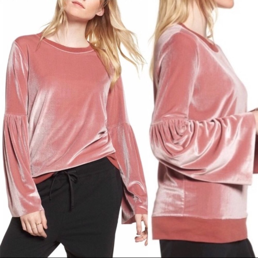 Treasure & Bond Pink Velvet Pull Over